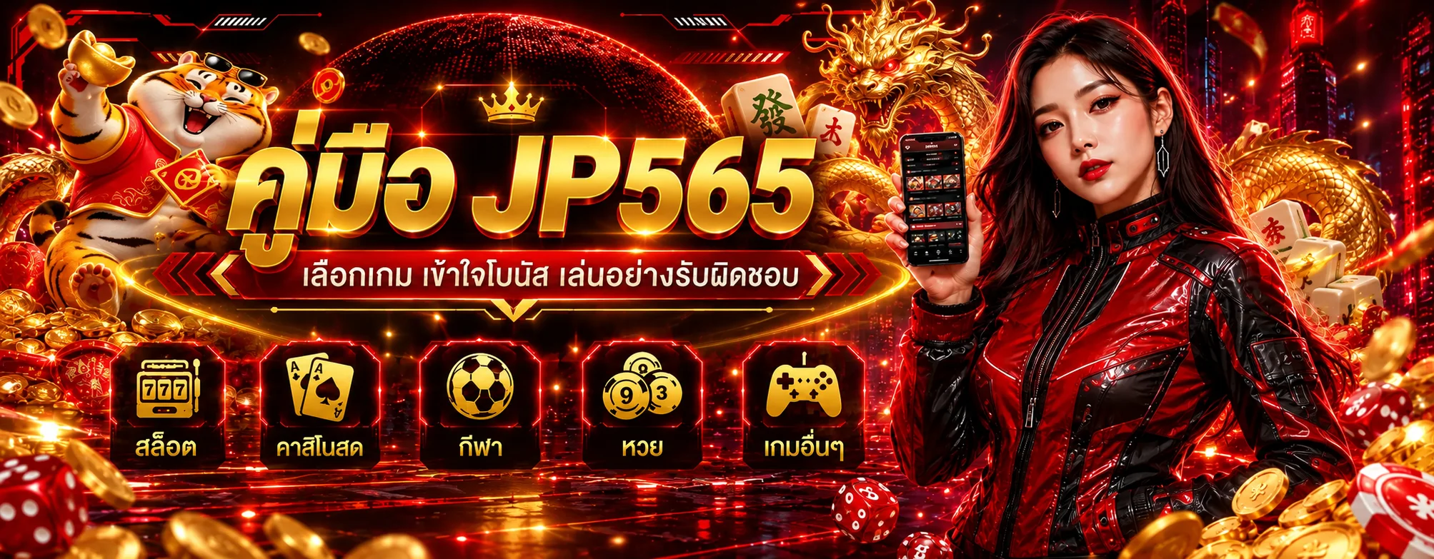 JP565 คู่มือเลือกเกม อ่านโบนัส และตั้งงบ